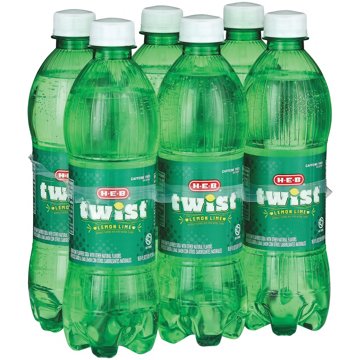 H-E-B Twist Lemon Lime Soda 6 pk Bottles, 16.9 oz