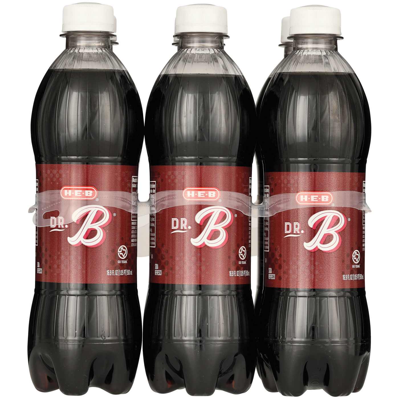 H-E-B Dr. B Soda 6 pk Bottles; image 1 of 2
