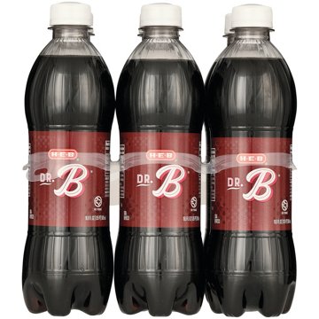 H-E-B Dr. B Soda 6 pk Bottles