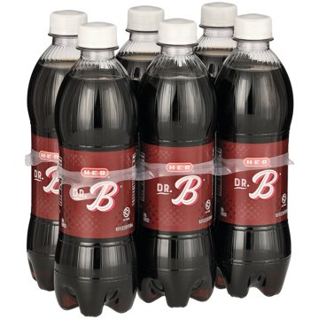 H-E-B Dr. B Soda 6 pk Bottles