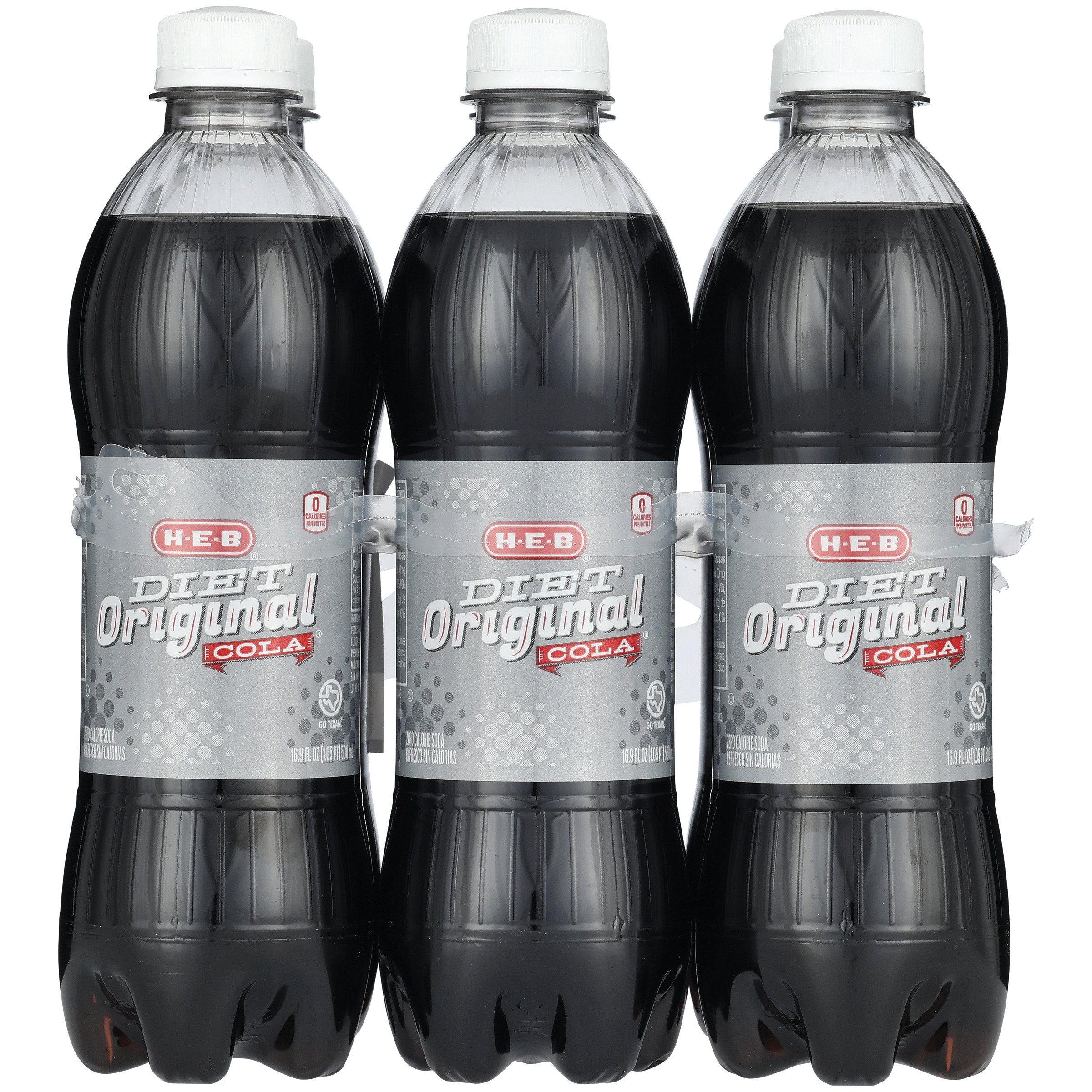 H-E-B Diet Original Cola 6 pk Bottles, 16.9 oz