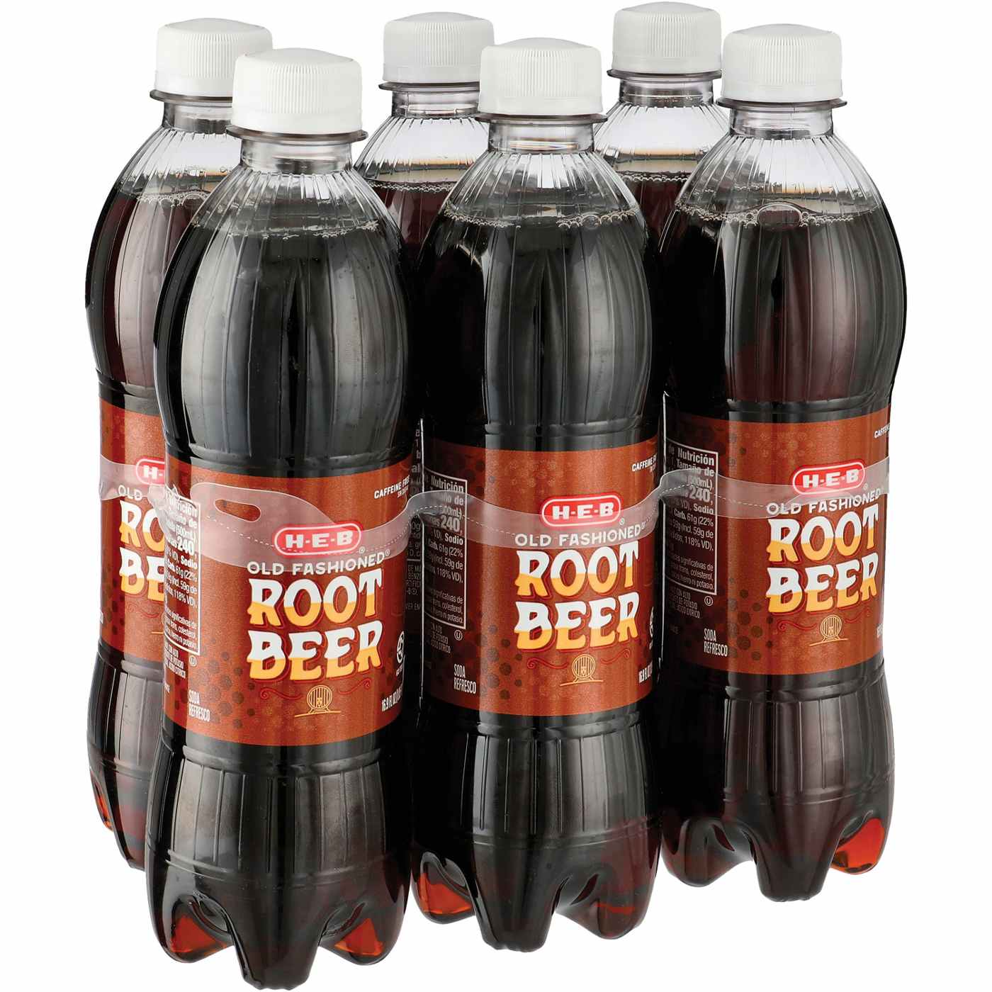 H-E-B Old Fashioned Root Beer Soda 6 pk Bottles; image 2 of 2