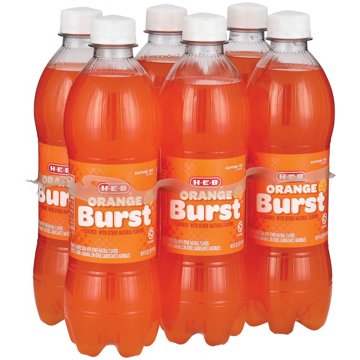 H-E-B Orange Burst Soda 6 pk Bottles