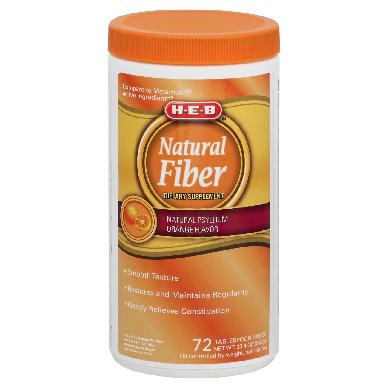 HEB Fiber Laxative Powder Smooth Orange Shop Digestion & Nausea at