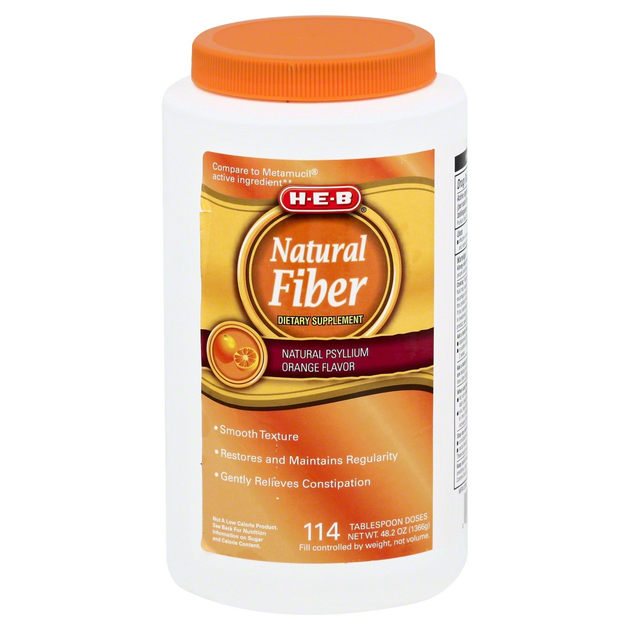 H-E-B Fiber Laxative Powder Smooth Orange - Shop Digestion & Nausea at H-E-B