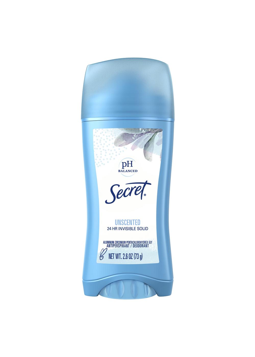 Secret 24 Hr Invisible Solid Antiperspirant - Unscented; image 1 of 6