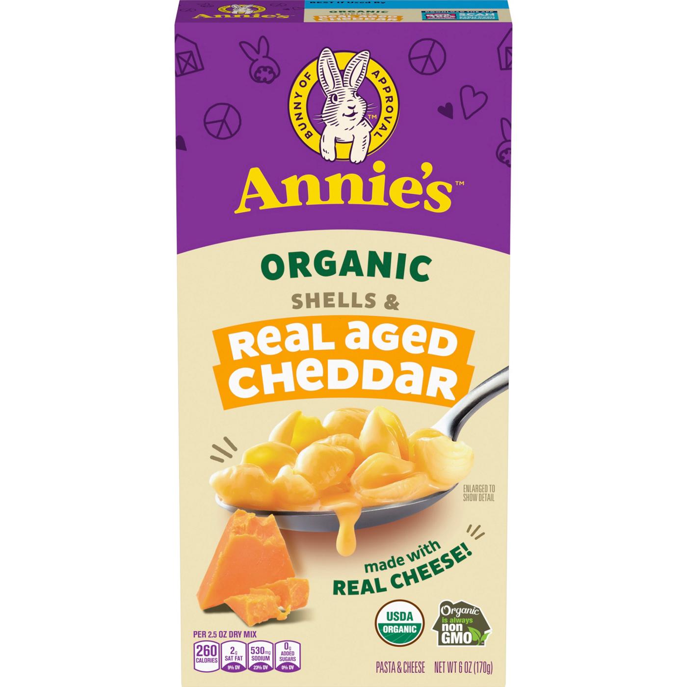 Annie's Organic Shells & Real Aged Cheddar Macaroni and Cheese; image 1 of 5