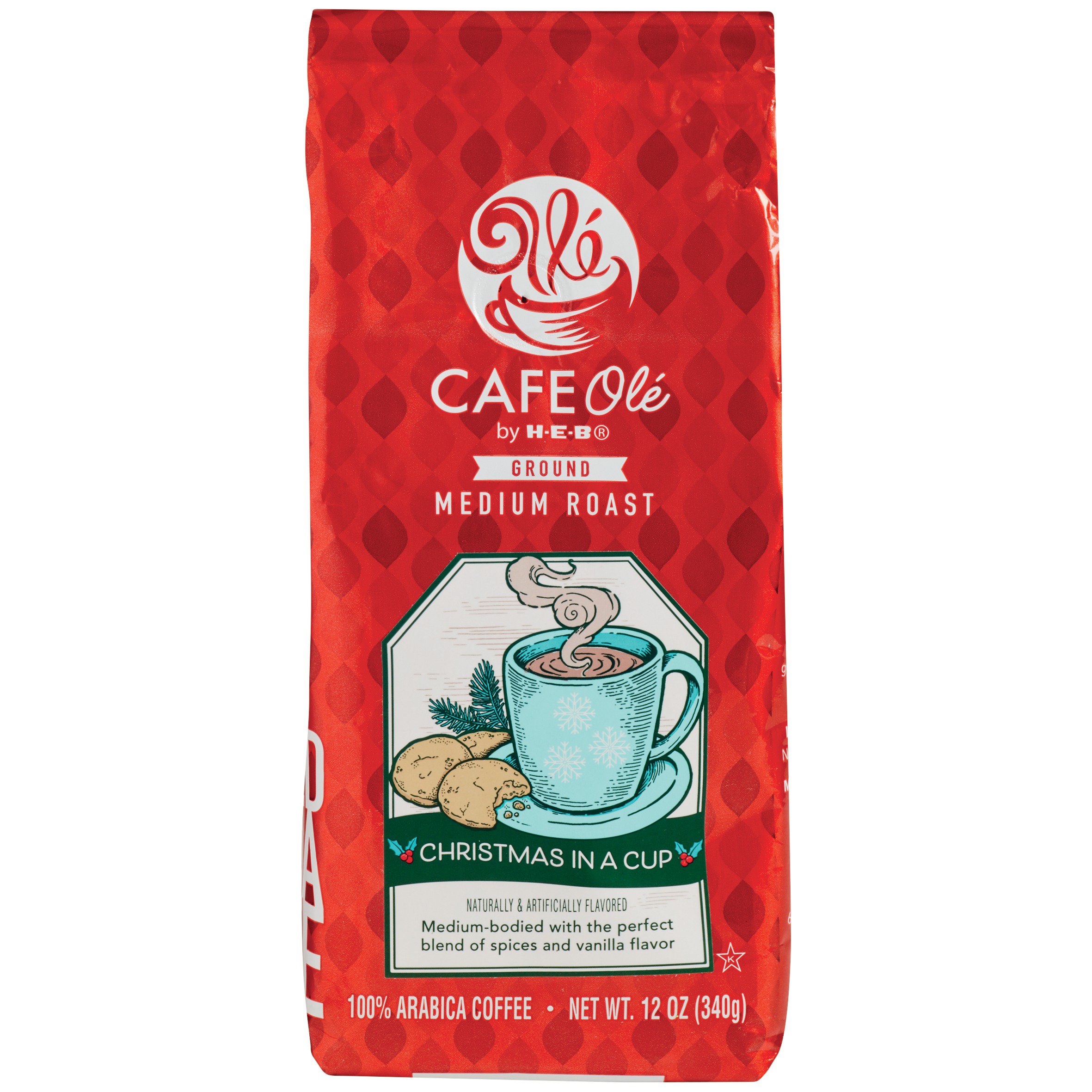 Cafe Ole by HEB Christmas in a Cup Medium Roast Ground Coffee Shop