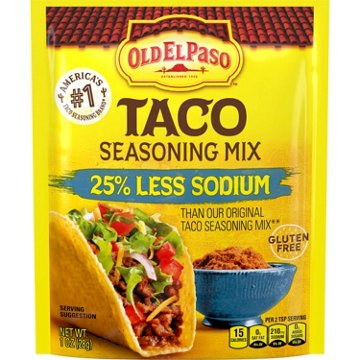 Old El Paso 25% Less Sodium Taco Seasoning Mix, 1 oz