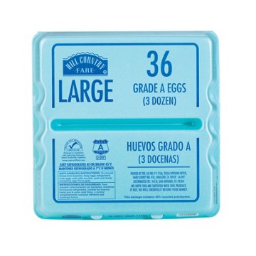 Hill Country Fare Grade A Large White Eggs, 3 Dozen, 36 ct