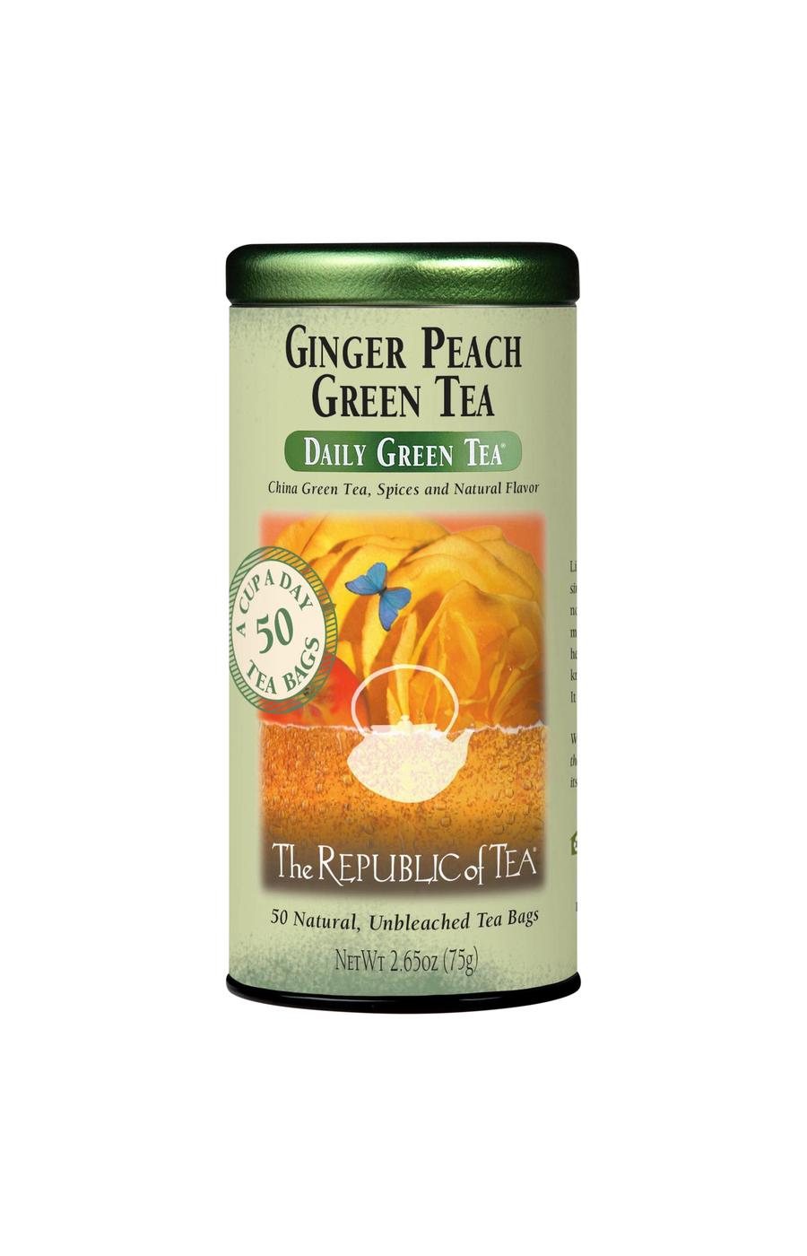 The Republic of Tea Ginger Peach Green Tea Bags; image 1 of 2