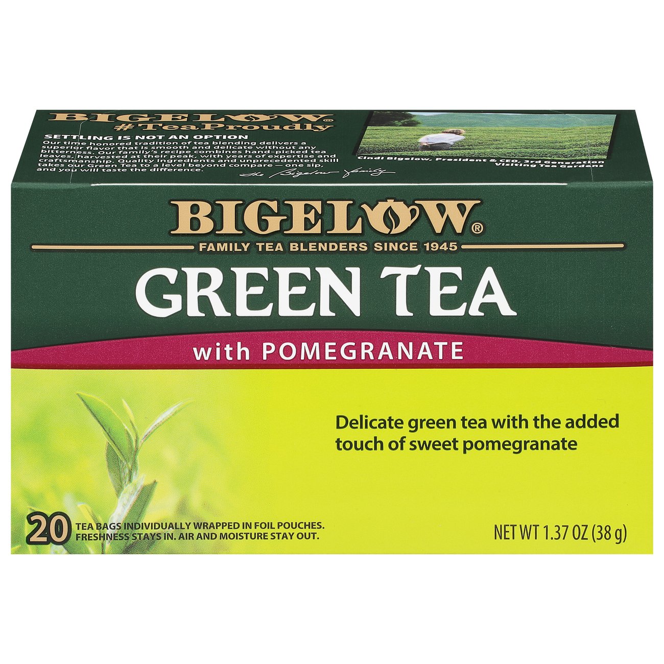 Bigelow Green Tea With Pomegranate Tea Bags Shop Tea At H E B