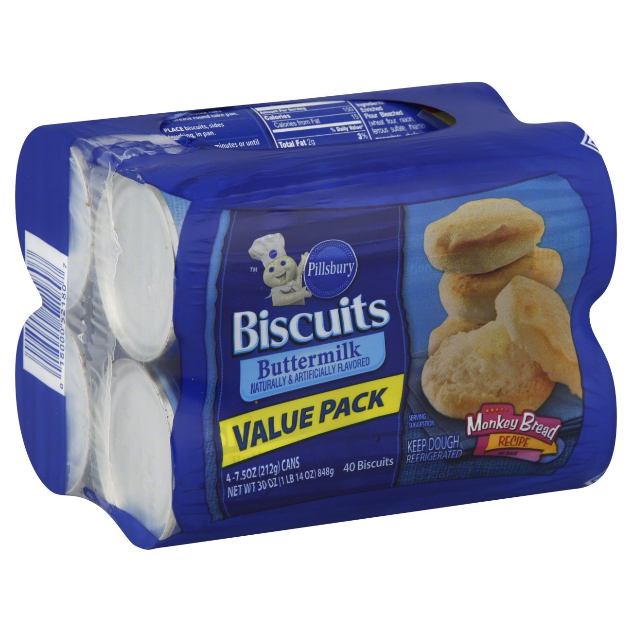 Pillsbury Value Pack Buttermilk Biscuits - Shop Biscuit & Cookie Dough at H-E-B