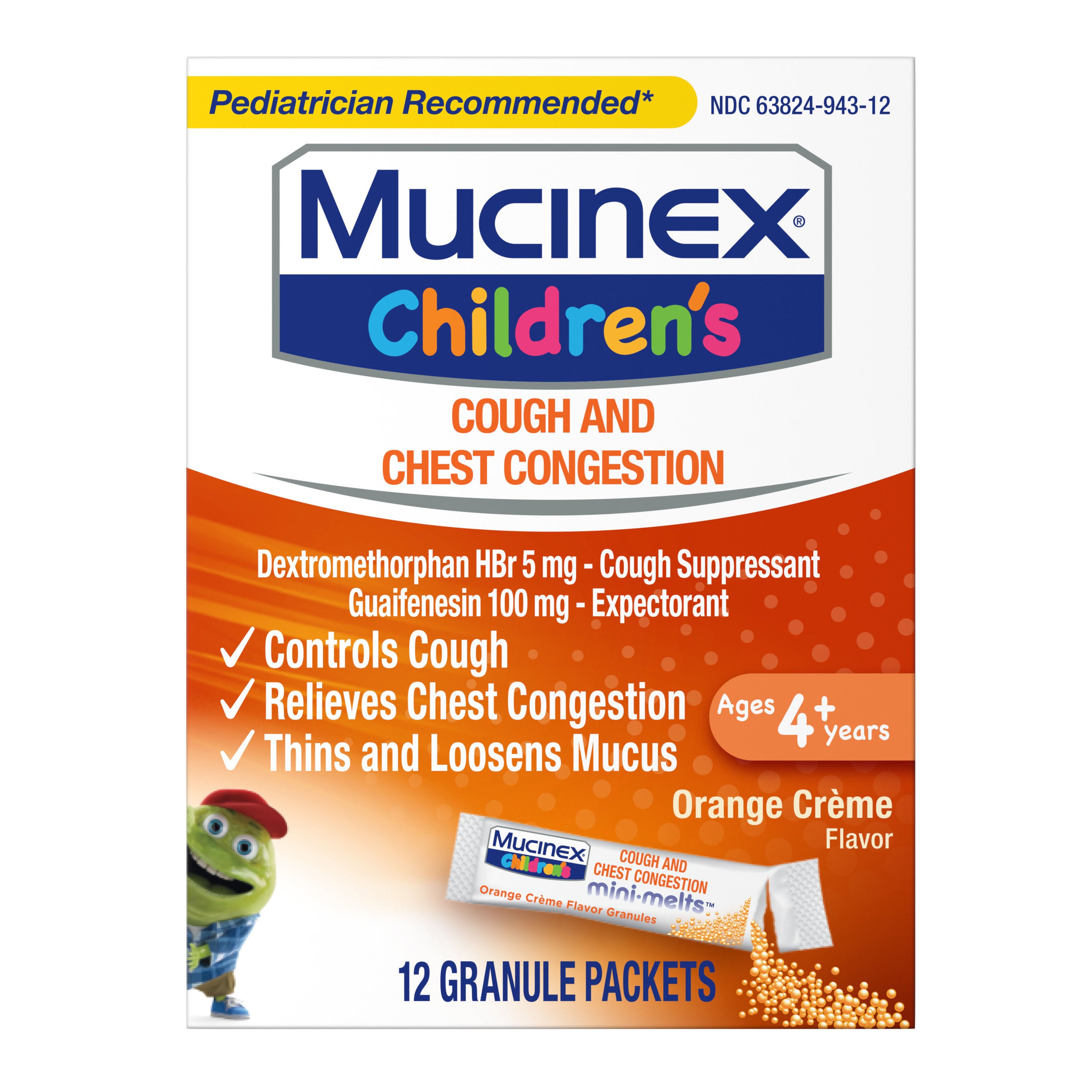 Mucinex Children's Cough Granule Packets Orange Creme Shop Cough