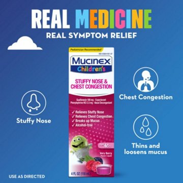 Mucinex Children's Liquid - Stuffy Nose & Cold Mixed Berry