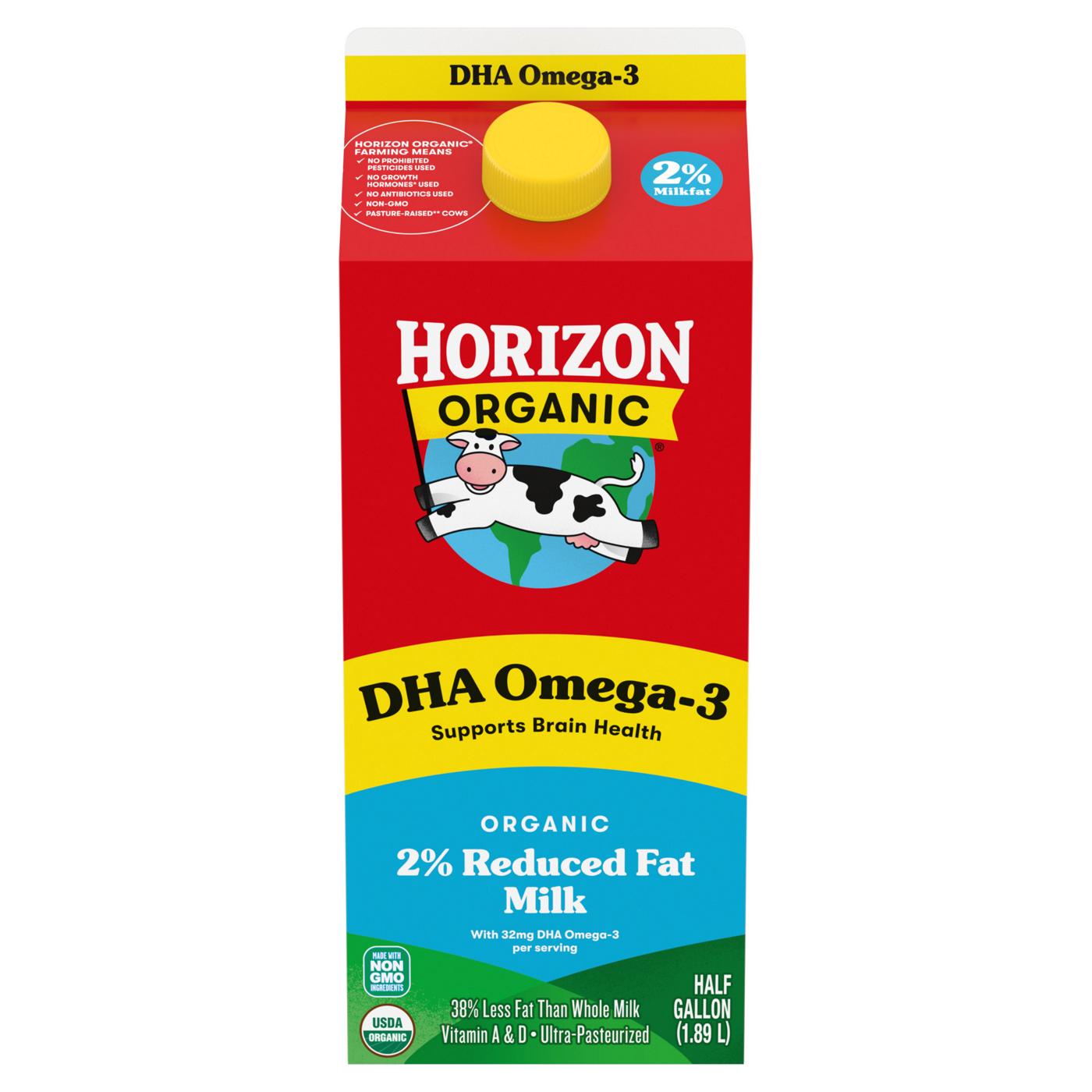 Horizon Organic 2% Reduced Fat Dha Omega-3 Milk, Half Gallon; image 1 of 5