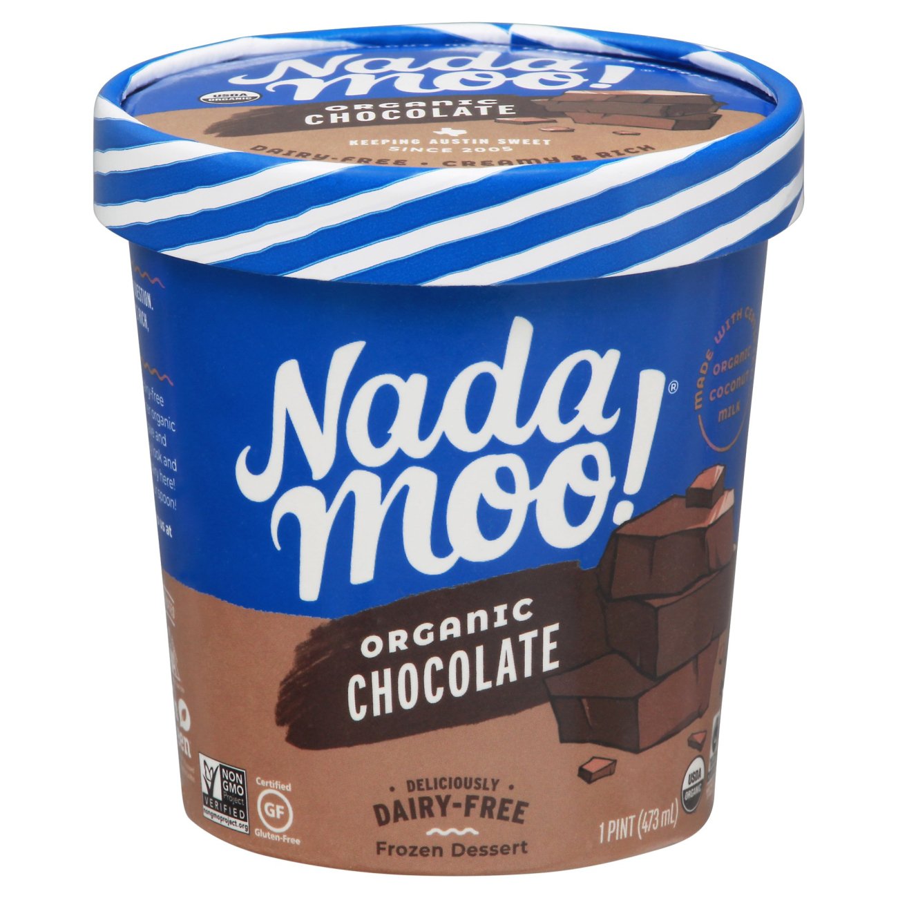 NadaMoo! Organic Chocolate DairyFree Frozen Vegan Dessert Shop Ice Cream at HEB