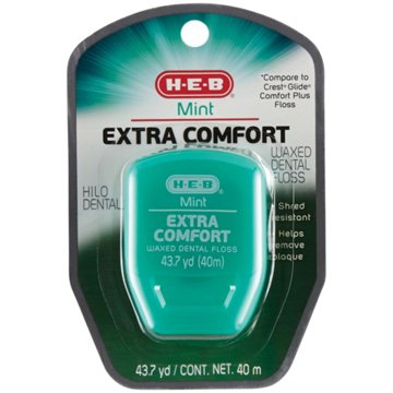 H-E-B Extra Comfort Mint Waxed Dental Floss, 43.7 yd
