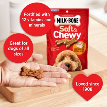 MilkBone Soft and Chewy Dog Treats Chicken Recipe With Chicken Breast, 5.6 oz