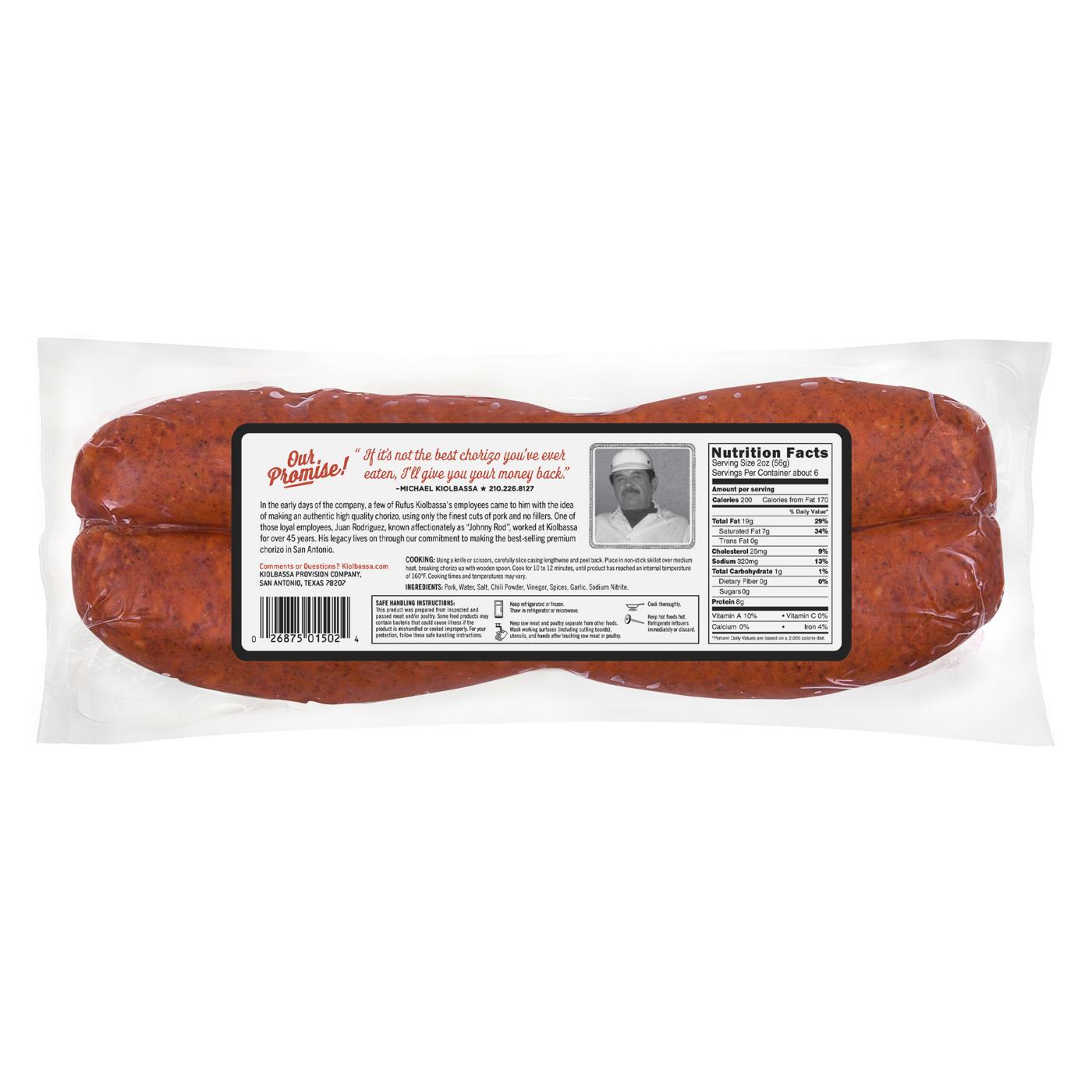 Kiolbassa Mexican-Style Pork Chorizo Sausage Links; image 2 of 2