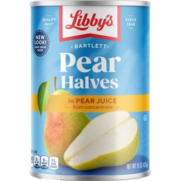 Libby's Bartlett Pear Halves in Pear Juice, 15 oz