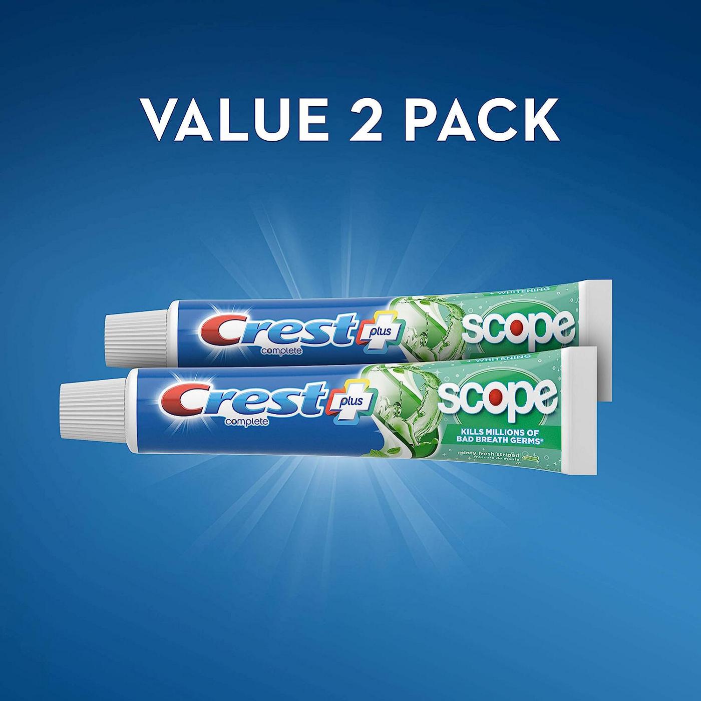 Crest Complete + Scope Whitening Toothpaste - Minty Fresh Striped, 2 Pk; image 6 of 8