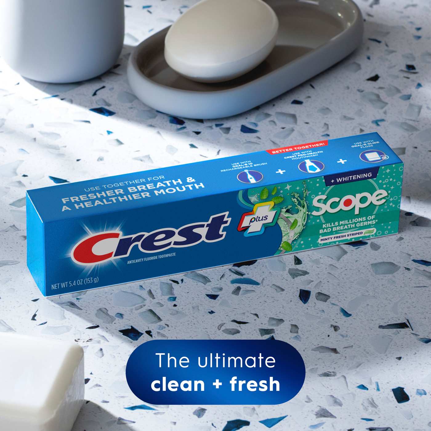 Crest Complete + Scope Whitening Toothpaste - Minty Fresh Striped, 2 Pk; image 8 of 8