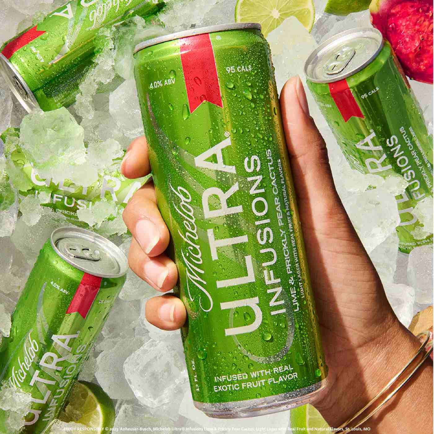 Michelob ULTRA Infusions Lime & Prickly Pear Cactus Light Beer Bottles, 6 pack; image 3 of 3