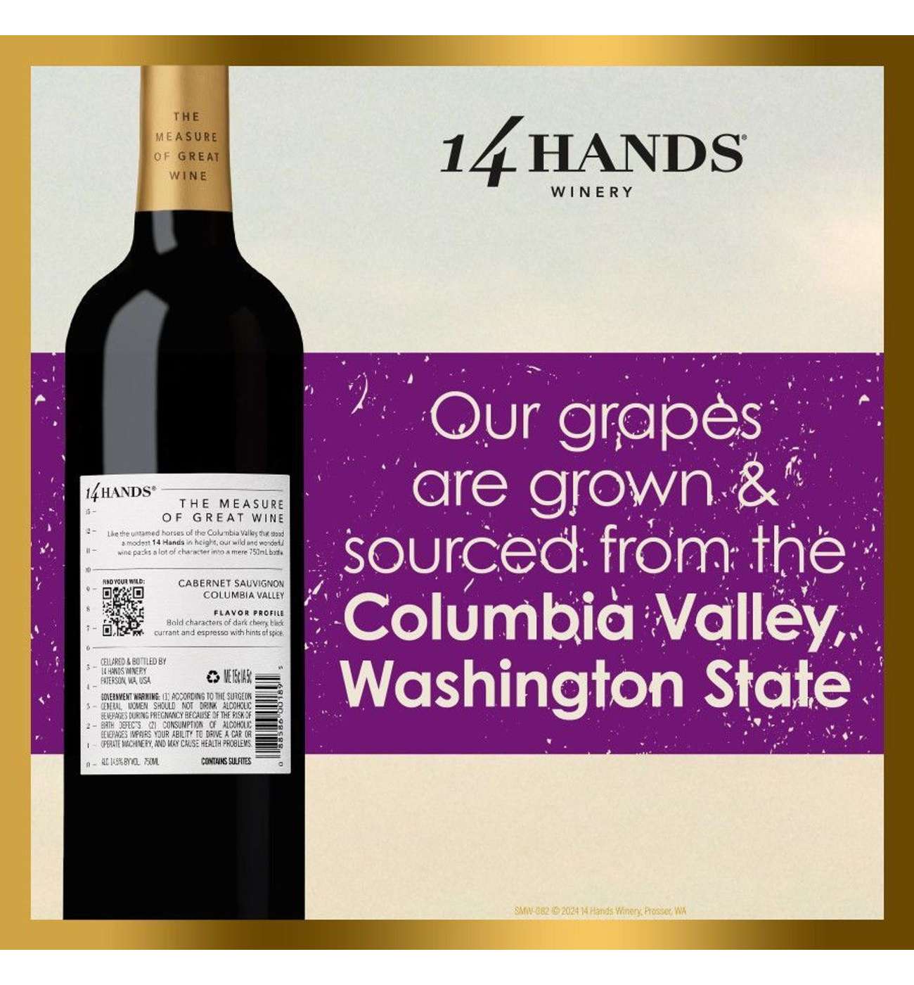 14 Hands Cabernet Sauvignon Washington Red Wine; image 2 of 5