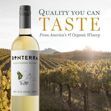 Bonterra Organic Sauvignon Blanc California White Wine, 750 mL