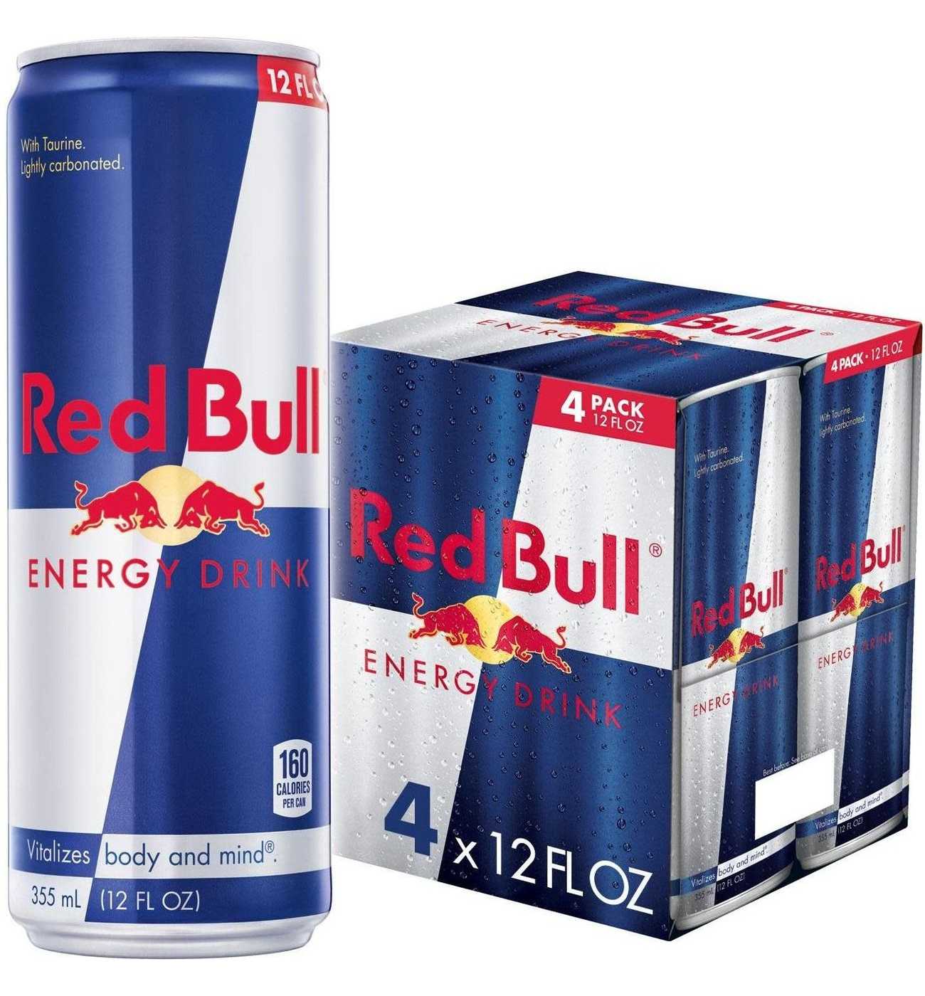 Red Bull Original Energy Drink 4 pk Cans; image 1 of 9