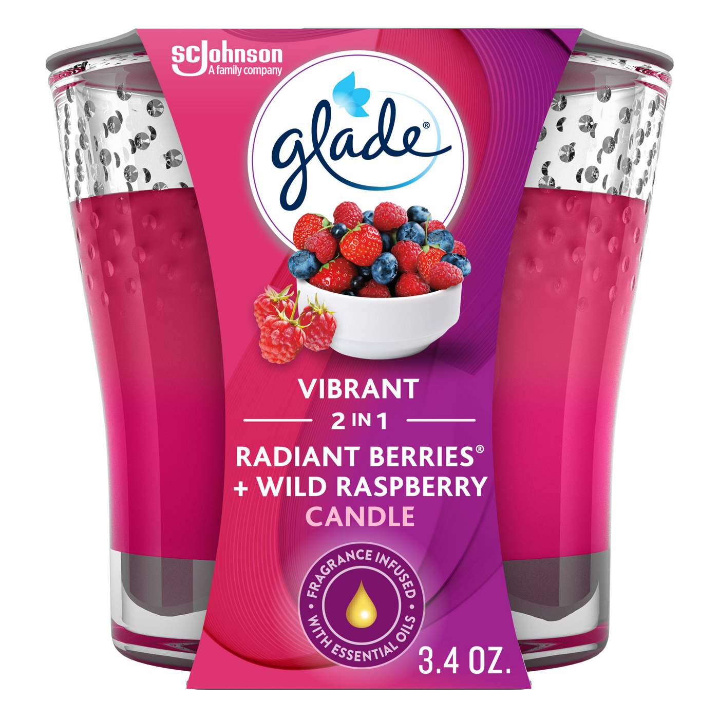 Glade 2 in1 Fresh Berries & Wild Raspberry Candle; image 1 of 2