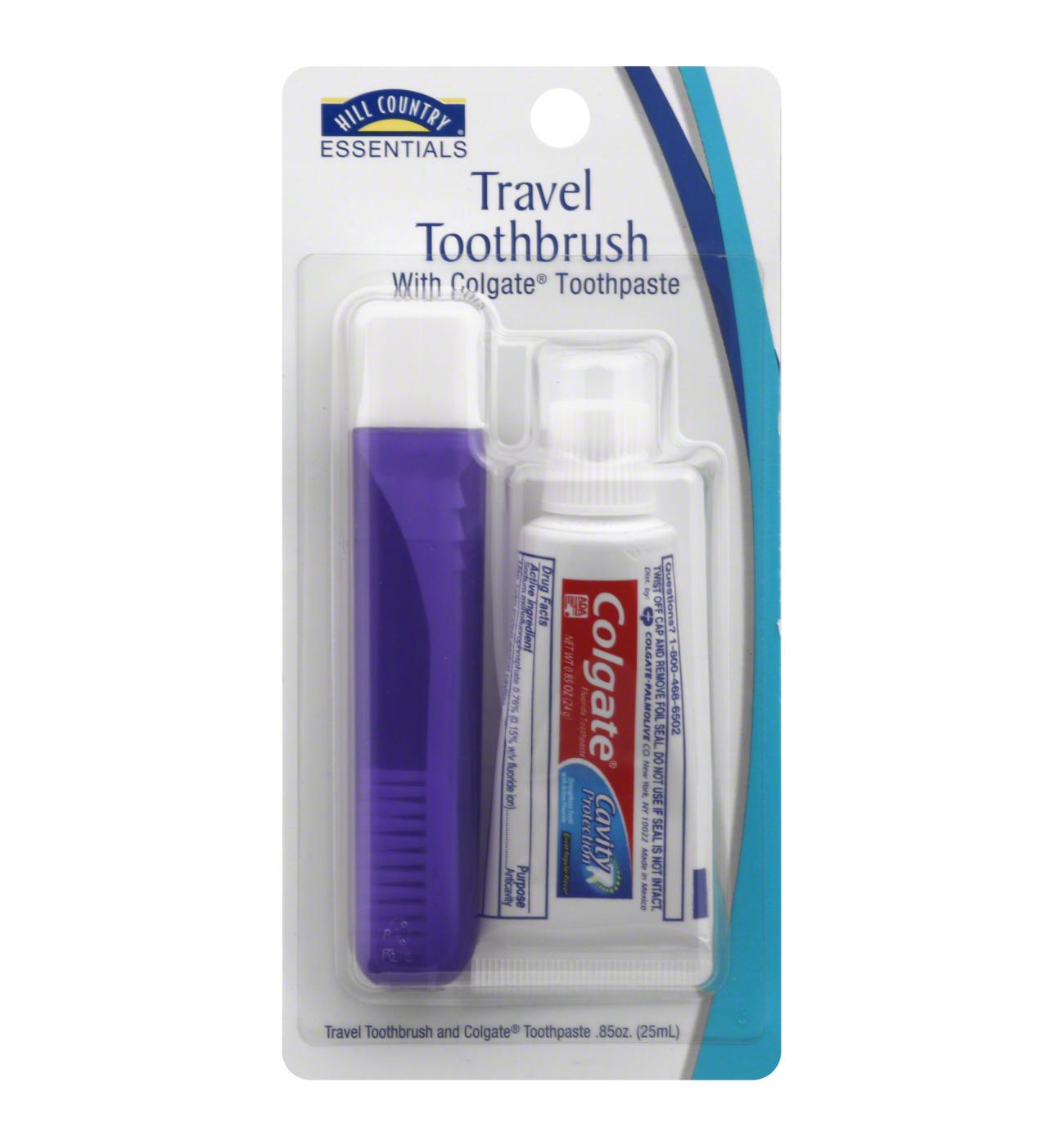 Hill Country Essentials Travel Size Toothbrush With Colgate Toothpaste - Assorted; image 1 of 5