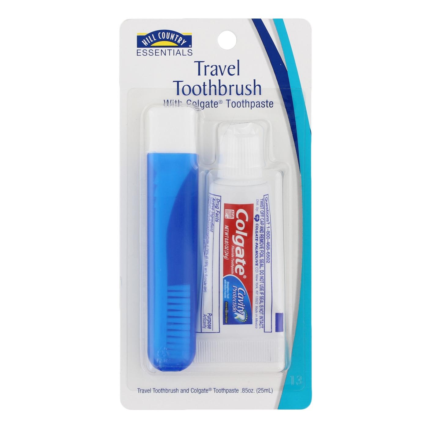 Hill Country Essentials Travel Size Toothbrush With Colgate Toothpaste - Assorted; image 4 of 5