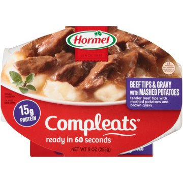 Hormel Compleats Beef Tips & Gravy with Mashed Potatoes, 9 oz