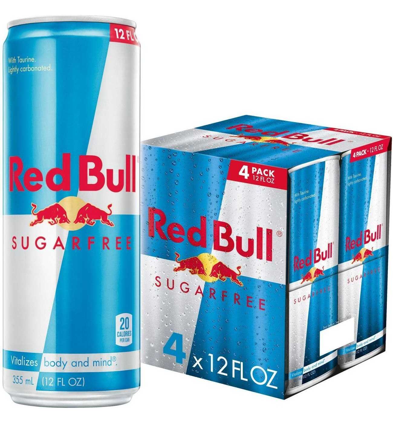 Red Bull Sugar Free Original Energy Drink 4 pk Cans; image 1 of 8