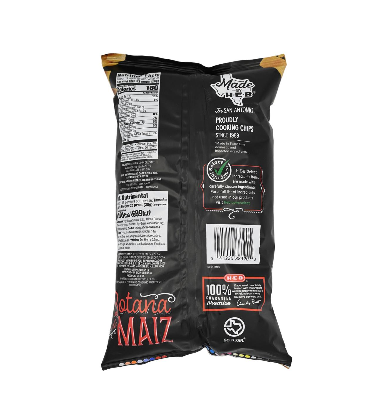 H-E-B Texas Corn Chips - Original; image 2 of 2