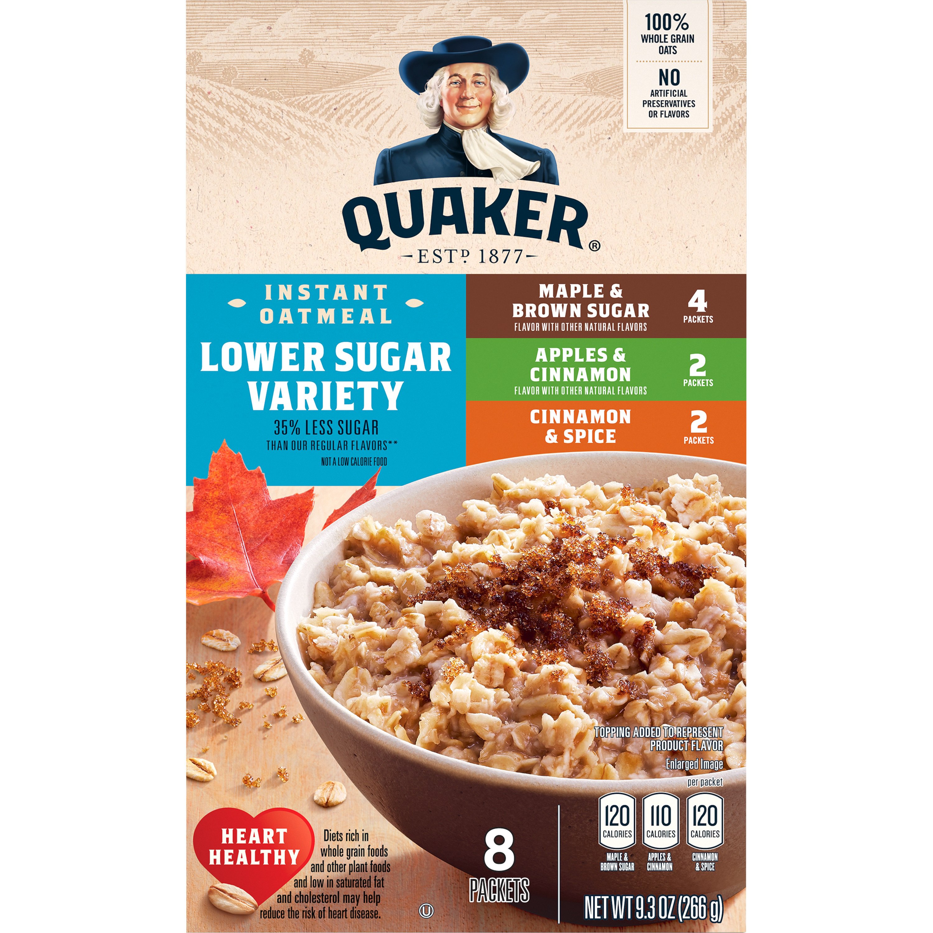 Quaker Lower Sugar Instant Oatmeal Variety Pack Shop Oatmeal Hot Cereal At H E B