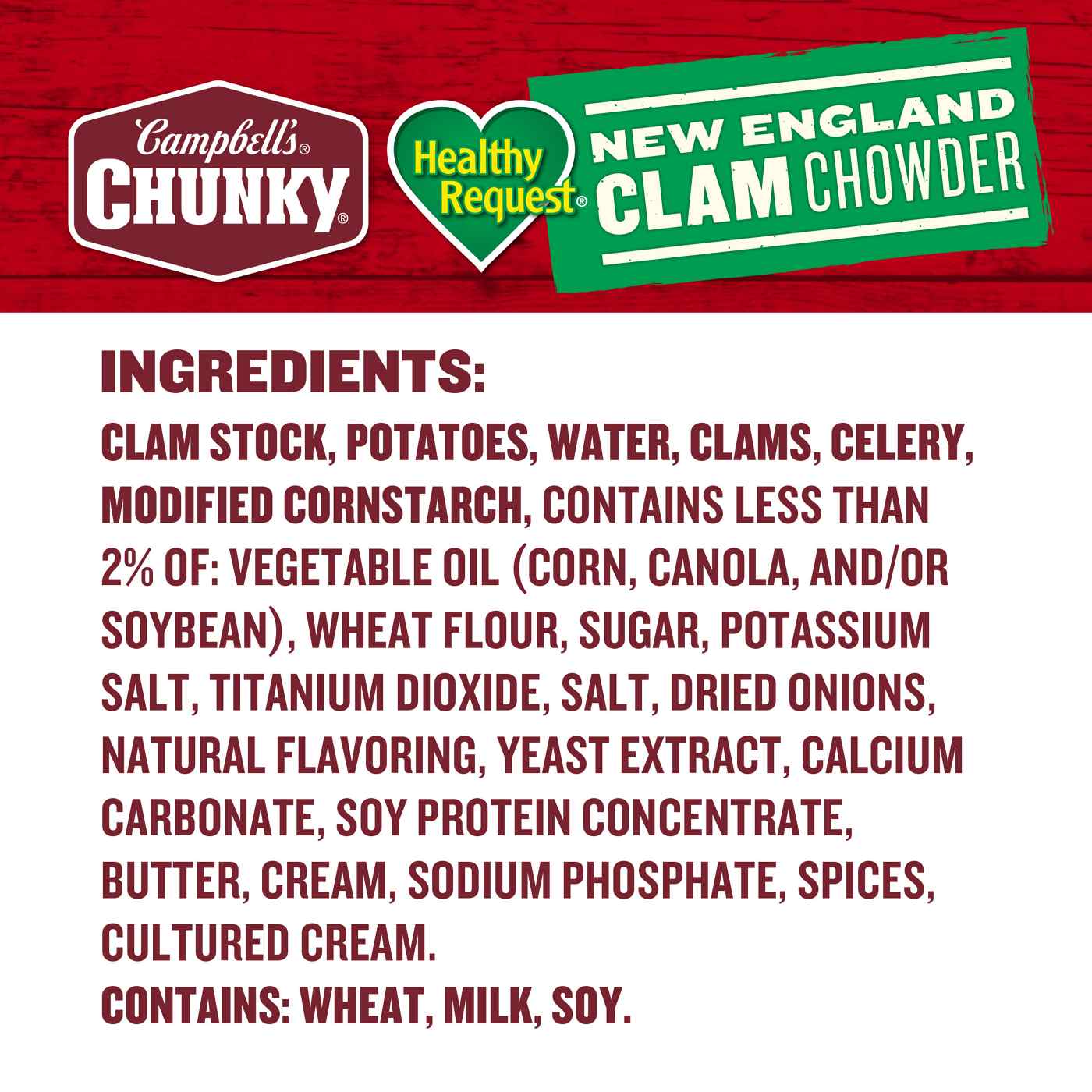 Campbell's Chunky Healthy Request New England Clam Chowder; image 8 of 10