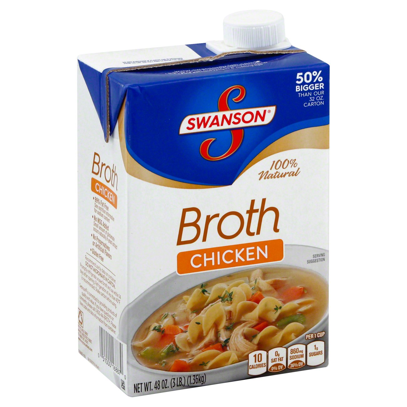 Swanson 100% Natural Chicken Broth - Shop Broth & Bouillon at H-E-B
