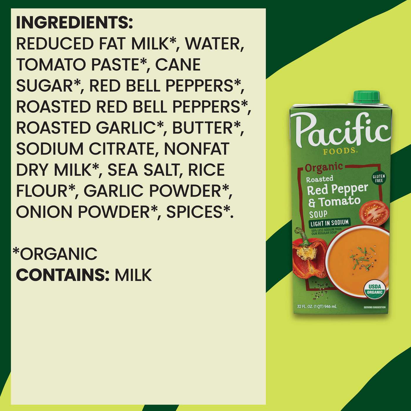 Pacific Foods Organic Light in Sodium Roasted Red Pepper & Tomato Soup; image 2 of 7