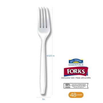 Hill Country Essentials Plastic Forks - White, 48 ct