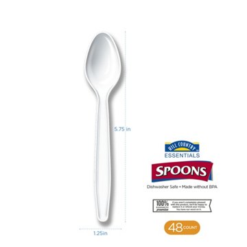 Hill Country Essentials Plastic Spoons - White, 48 ct