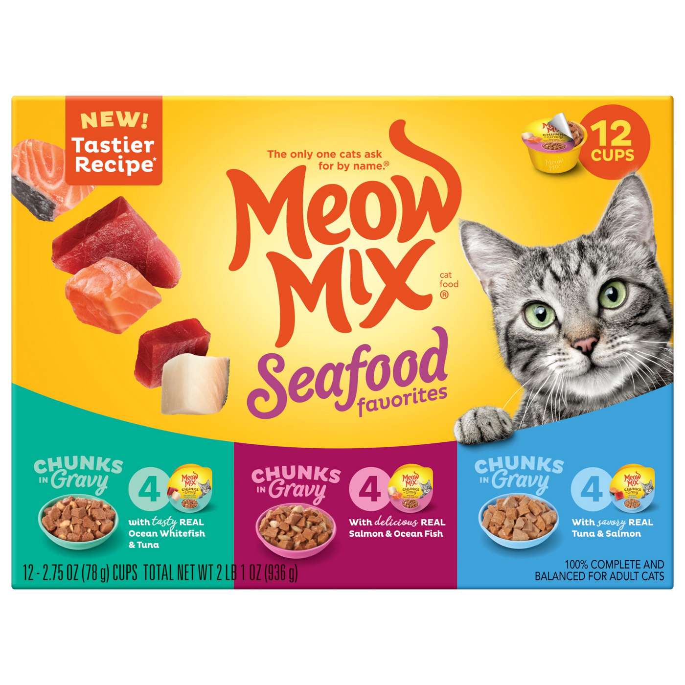 Meow Mix Poultry Selects Cat Food Variety Pack, 2.75 oz, 24 count