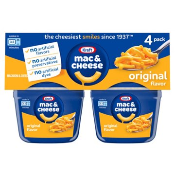 Kraft Easy Mac Original Flavor Mac and Cheese Cups, 4 ct