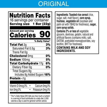Rice Krispies Treats Original Crispy Marshmallow Squares, 12.4 oz, 16 ct