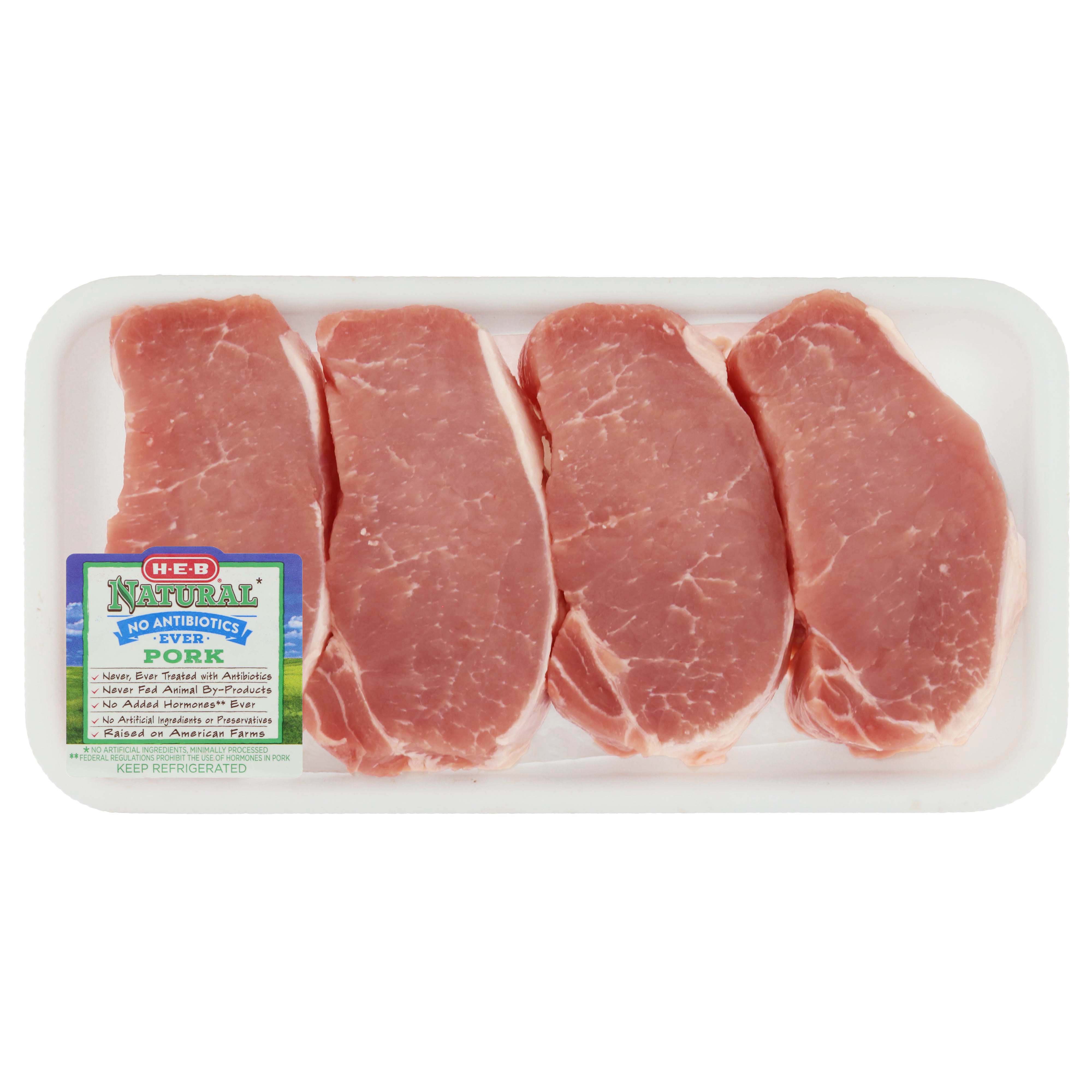 H-E-B Natural Pork Center Loin Chop Boneless Extra Thick - Shop Pork At ...