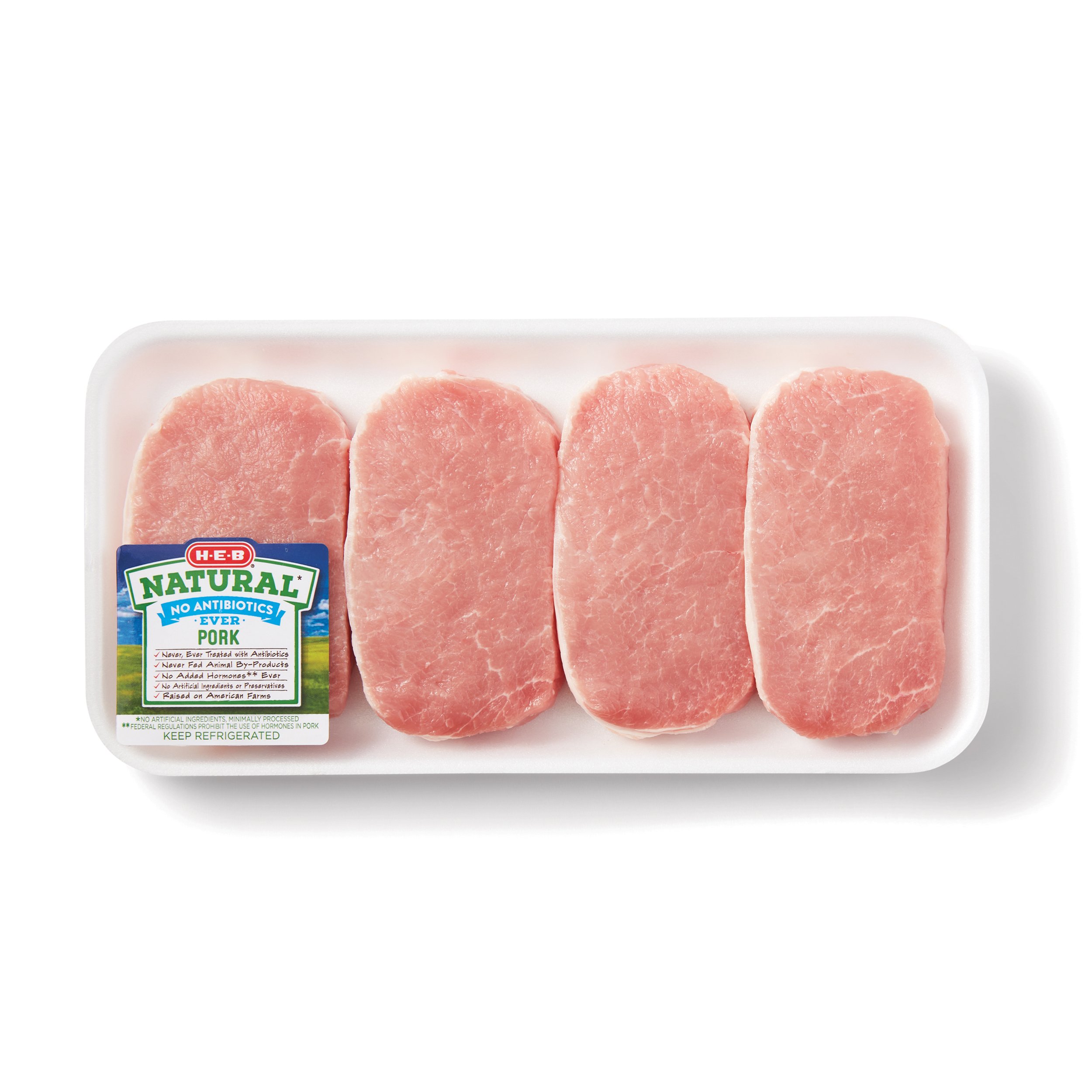 H-E-B Natural Boneless Center Loin Pork Chops - Shop Pork At H-E-B