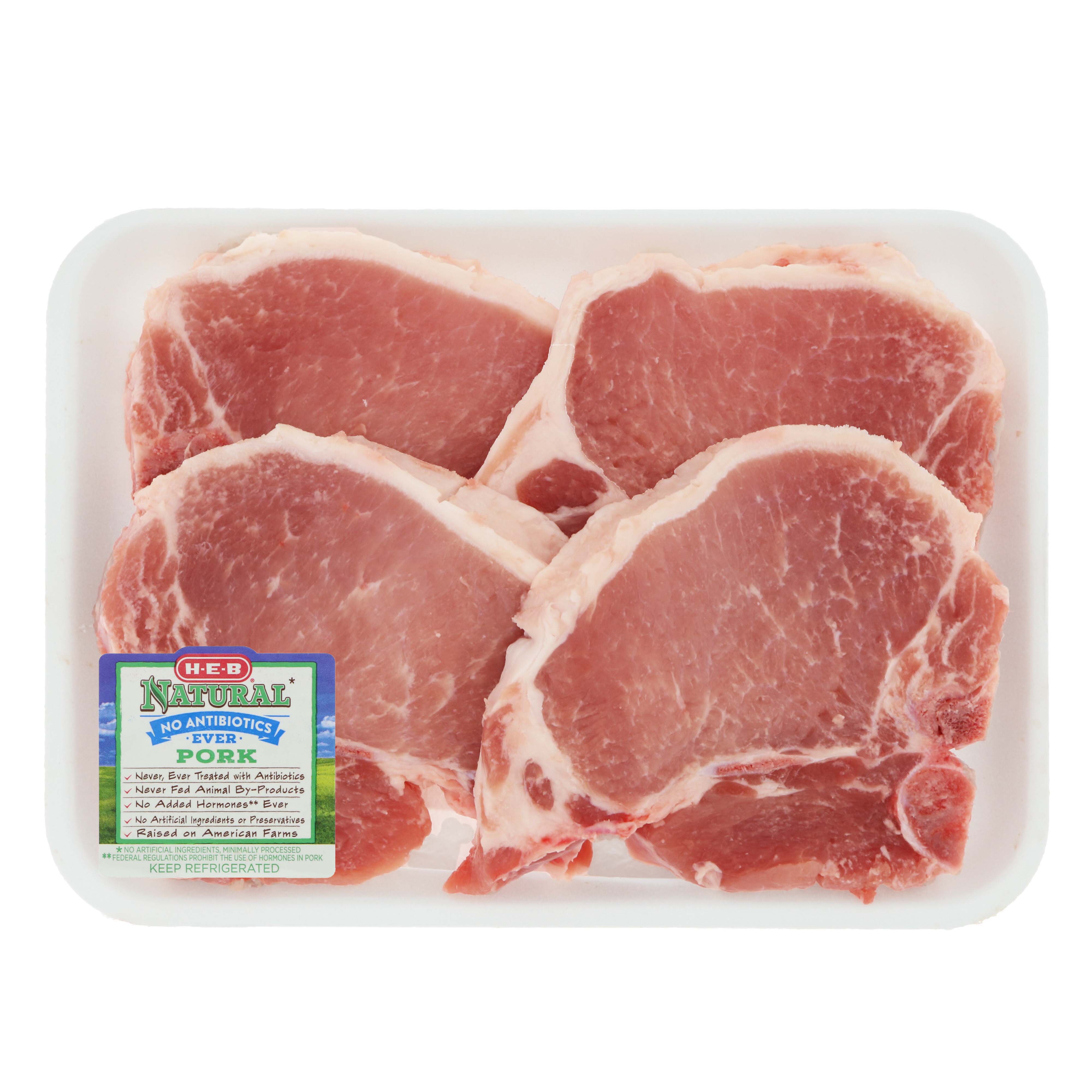 H-E-B Natural Bone-in Center Rib Pork Chops - Shop Pork at H-E-B