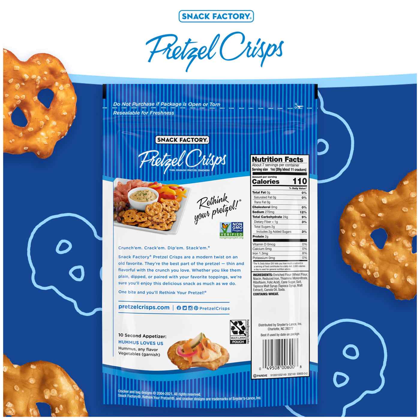 Snack Factory Original Pretzel Crisps; image 7 of 9